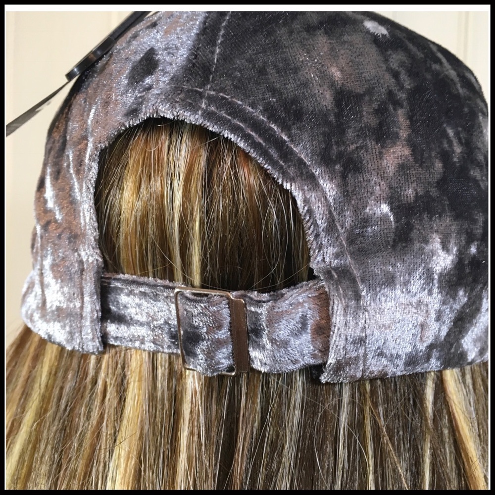 Velvet Baseball Cap in Grey - Picture 5 of 5